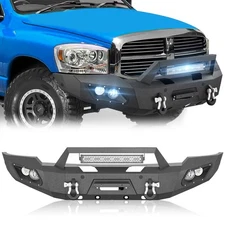 For 06-2008 Dodge Ram 1500 Front Bumper W/ License Plate Bracket & 5 xLED Lights