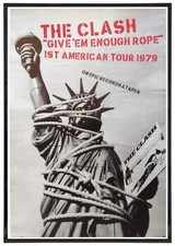 PÓSTER DE THE CLASH GIVE EM OUGH ROPE 12 X 18 AMERICAN TOUR 1978 - ENVÍO GRATUITO