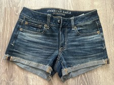 American Eagle Women s Denim Dark Wash Shorts Size 2 Used Very Good