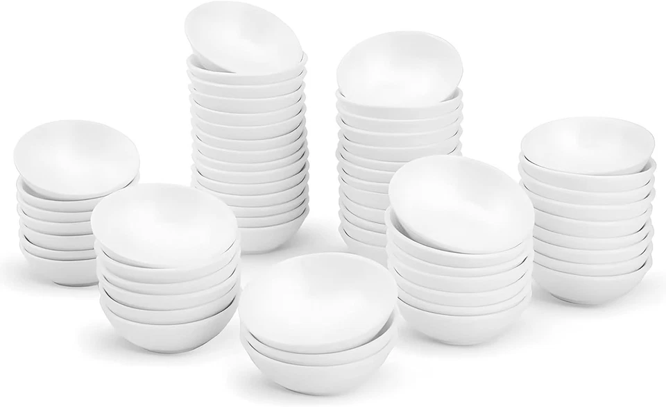 Versatile 60 Pack Ceramic Dipping Bowls - Ideal for Sauces & Condiments - Image 3 of 4