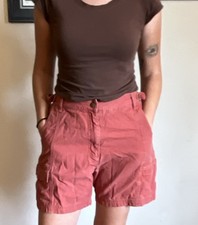 Vintage Woolrich Cinnabar Women's Cargo Shorts Size 14 Red Cotton Hiking Shorts