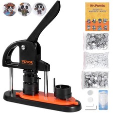 Button Maker, 1.25 inch/32mm Pin Maker with 500pcs Button Parts, Ergonomic Arc H