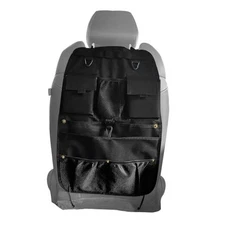 Car Seat Back Organizer with Multiple Storage Pockets, Black Mesh and black
