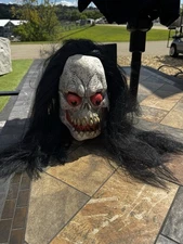 Vintage 2002 The Paper Magic Group Skeleton Mask With Long Black Hair