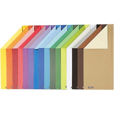 Creativ Company Color Bar-Karton, A4, Blatt 210x297 mm, 250 g, 16 Blatt sortiert