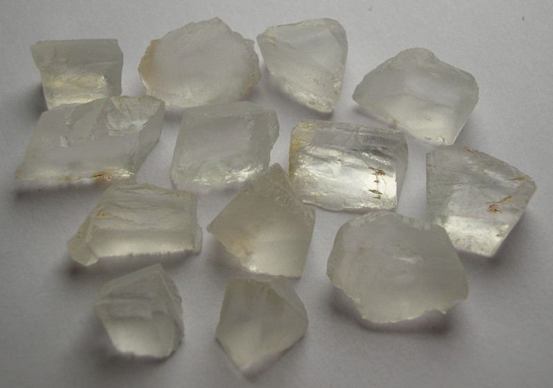PETALITE, CLEAR, CLEAN SEMI PREFORMED ROUGH FOR FACETING, BRAZIL, SOUTH AMERICA