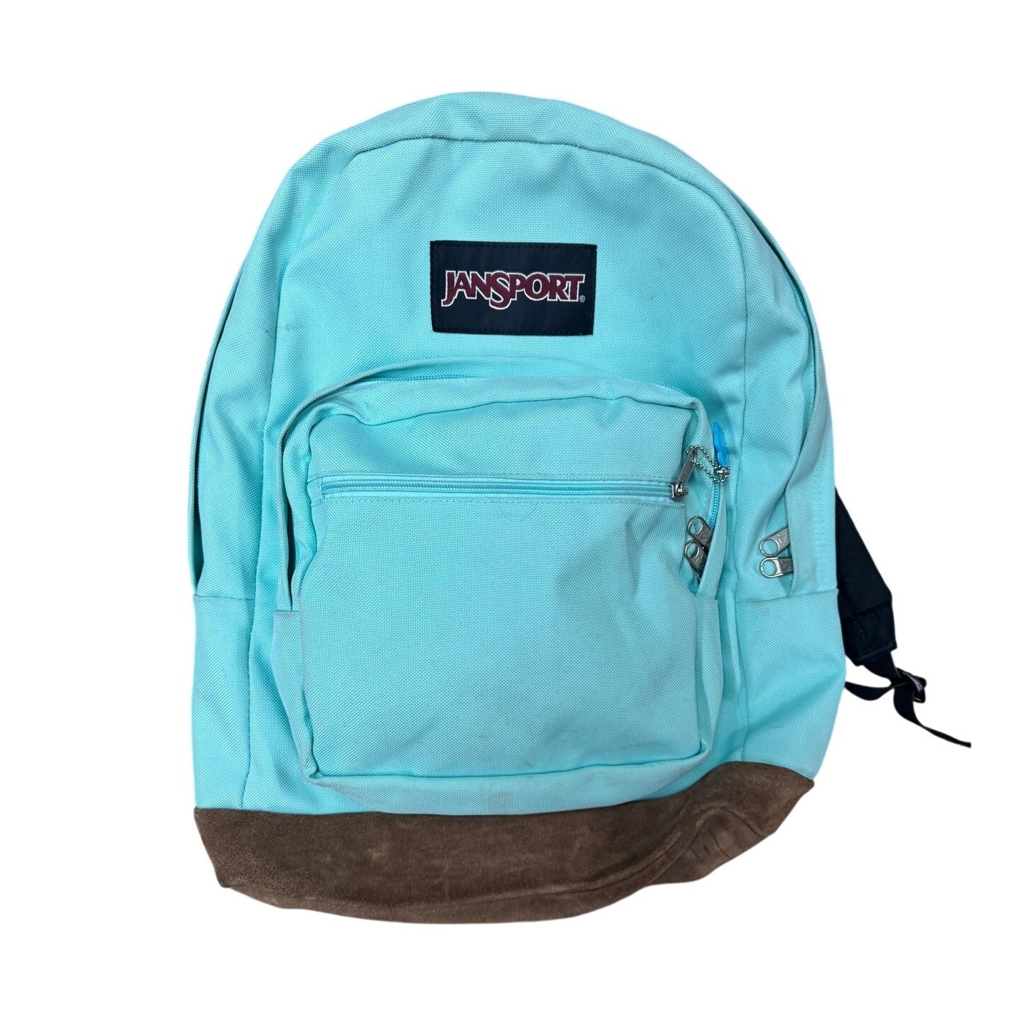 JanSport Right Backpack 15&rdquo; Laptop Aqua Leather Suede Bottom JS00TYP7