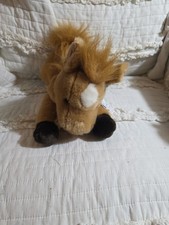 New Aurora Flopsies World Inc Tan Brown White Horse Stuffed Animal Plush Toy 11"