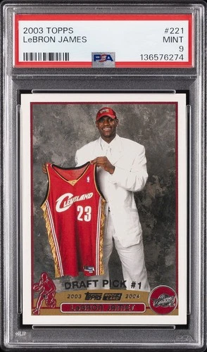 2003 TOPPS #221 LEBRON JAMES ROOKIE RC PSA 9