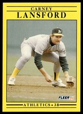 1991 Fleer Carney Lansford Oakland Athletics #14