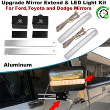Mirror Extend Kit For 1980-1996 Ford F150 F250 F350 F450 w/ LEDLight Left &Right