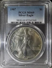 1987 $1 American Silver Eagle PCGS MS69 (369)