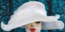 Plaza Suite New York White Hat with Bow OSFM NEW Church Party Formal Derby