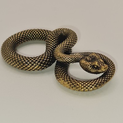 Schlange Snake Dekofigur aus Messing Tierfigur Sammler Deko massiv Garten 