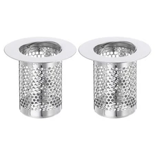 2 Pack Shower Drain Strainer 2" x 2.2" Stainless Steel Deep Sink Hair Catcher