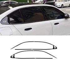 10PCS For 2024-2025 BMW 5-Series Black titanium Car Window Strip Cover Trim X