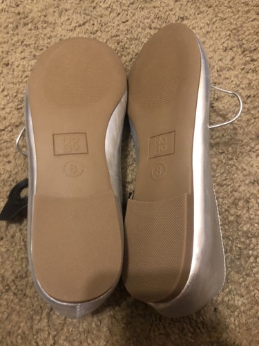No Boundaries NO BO Ballet Flats Women 8 Silver Metallic New With Tags - Picture 5 of 6