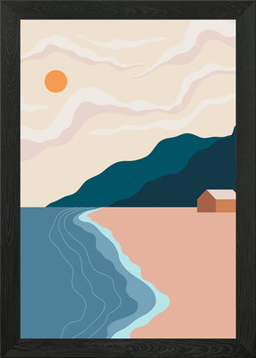 Sonne Berg Meer Landschaft Gerahmtes Wandbild Poster Leinwanddruck Bild