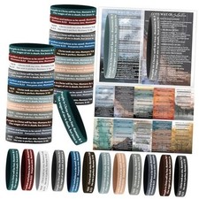 50 Sets Father's Day Christian Gifts Bulk,Bracelet Silicone Wristbands with