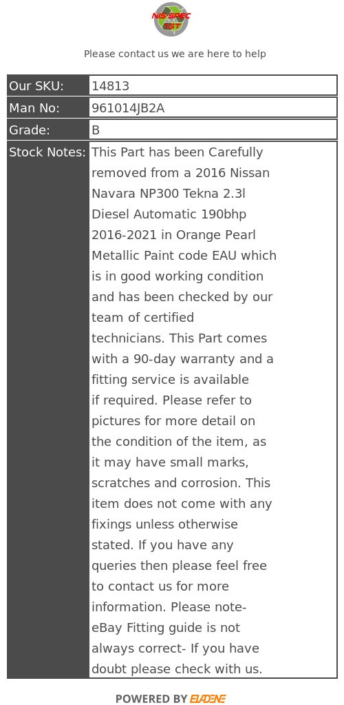 Nissan Navara NP300 Passenger Side Step 2016-2022  961014JB2A thumbnail 8