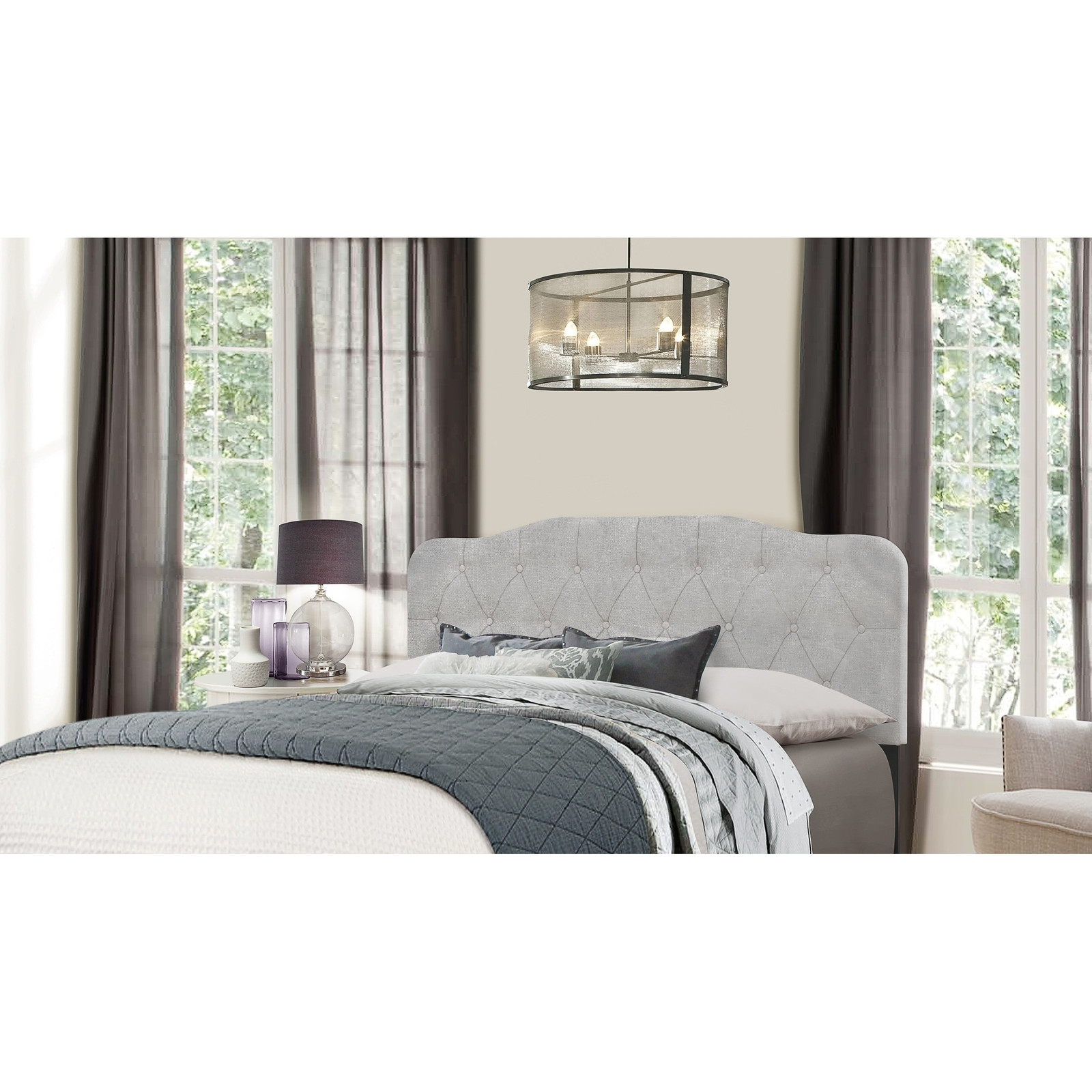 Nicole Glacier Gray Upholstered Queen Headboard Frame Not Included  -image