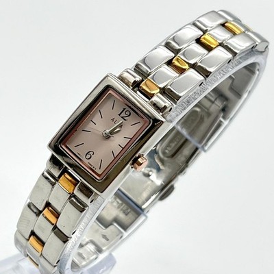 Excellent condition Seiko Alba rectangular gold watch, new battery, women's,