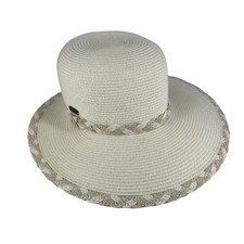Sun N' Sand Wide Brim Hat Flexible Braided Accent UPF 50 Protection