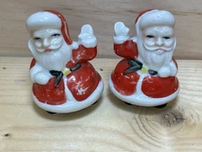 Vintage 1960’s Santa Claus Salt & Pepper Shaker Set Porcelain Hand-painted
