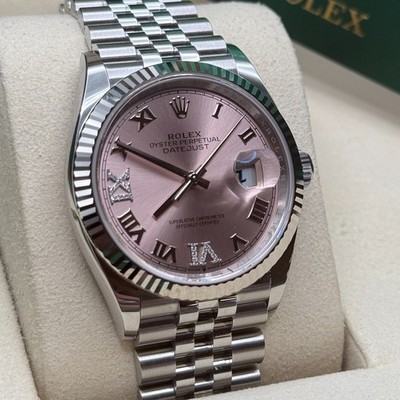 Rolex Datejust 36 NEW 2026 Pink Roman Diamond 6 9 Dial Stainless