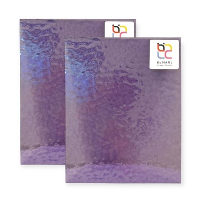 2 Pack Lilac English Muffle Stained Glass   Vintage Ripple Texture | BiNARi