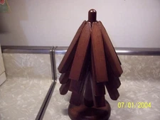 Dark Brown Wooden Stand With Trivet Set