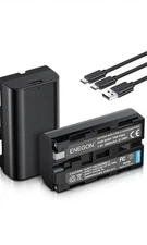 ENEGON NP-F550 2900mAh Replacement Batteries with Charging Cable for Sony NP