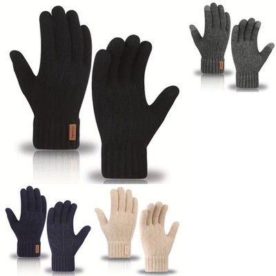Alpaka Fleece Handschuhe Touchscreen Warm Winter Unisex Strick Strickhandschuhe 