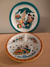 Vintage Disney Mickey Mouse Kids Plates,Walt Disney World,ABC &123 Divided Plate