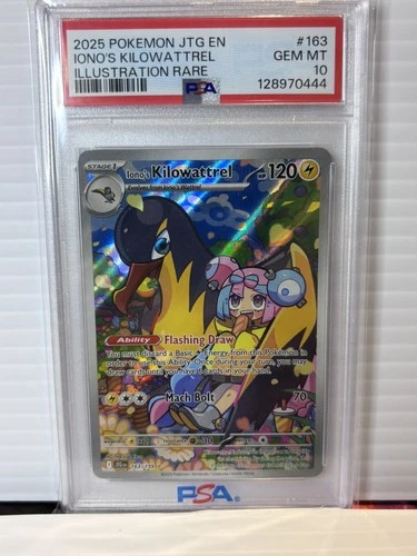 Pokemon Journey Together Iono's Kilowattrell #163 Illustration Rare [PSA 10]