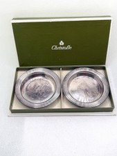 Vintage Christofle Set of 2 Silverplate Ashtrays or Small Plates Brand New!