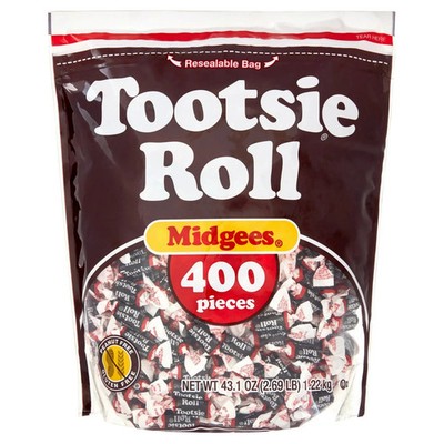 New Tootsie Roll Midgees chocolate candy, 43.1 oz (400 Pieces) Free Shipping....