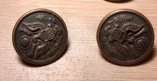 WW1 US Army blackened 7/8th inch jacket buttons, 2
