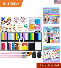 Complete Face Painting Kit for Festive Celebrations - 12 Pro Colors & Supplies