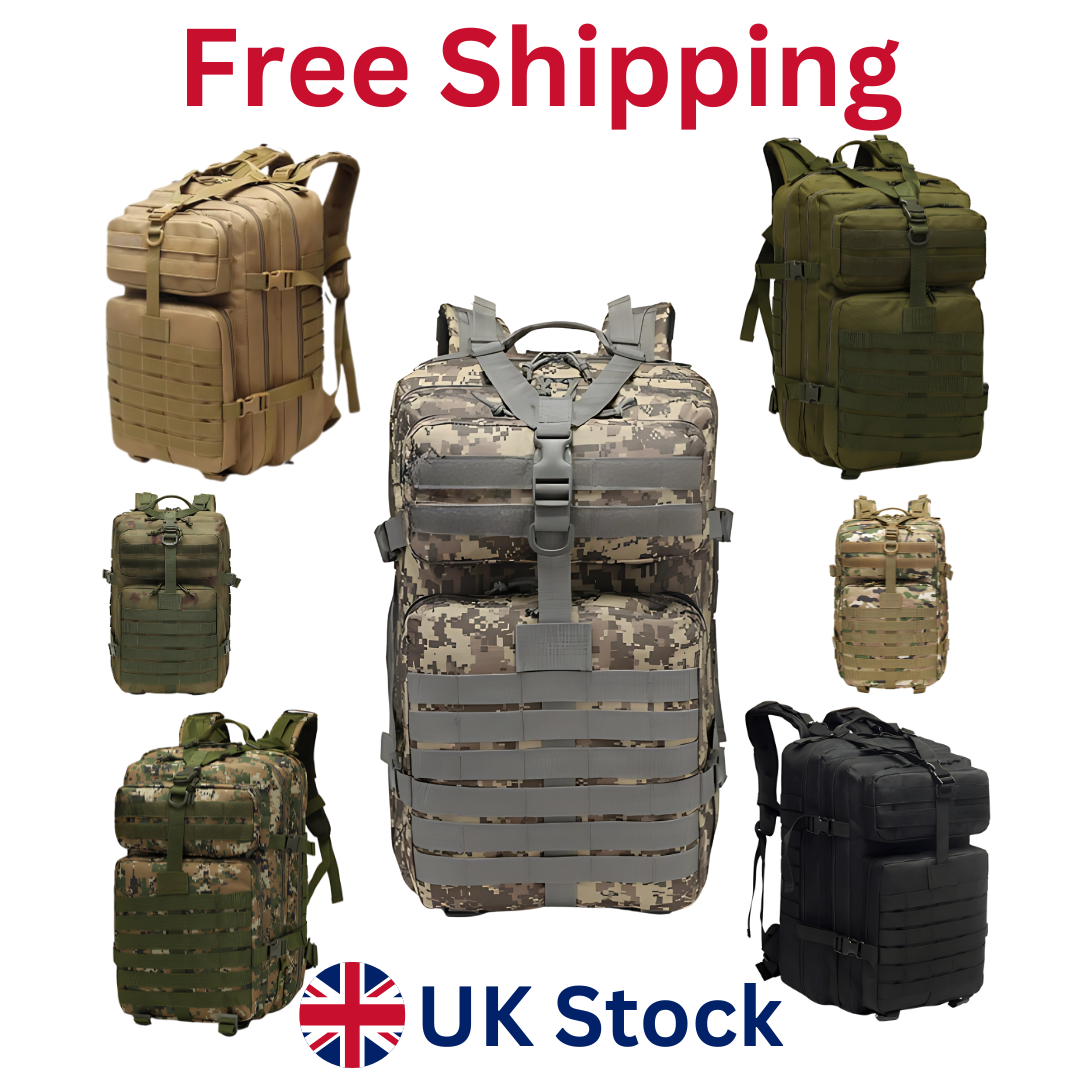 Military Tactical Backpack 45L Molle Army Assault Pack 3Day Bug Out Bag  Rucksack