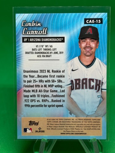 2024 Topps Chrome All-Etch #CAE-15 Corbin Carroll Arizona Diamondbacks - Picture 2 of 2