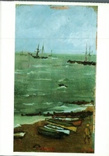 *Art/American Impressionism Postcard-"A Freshening Breeze..."