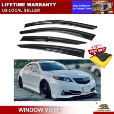 Window Visor Vent Rain Guards Deflector For 2004-2008 Acura TL Sedan Mugen Style