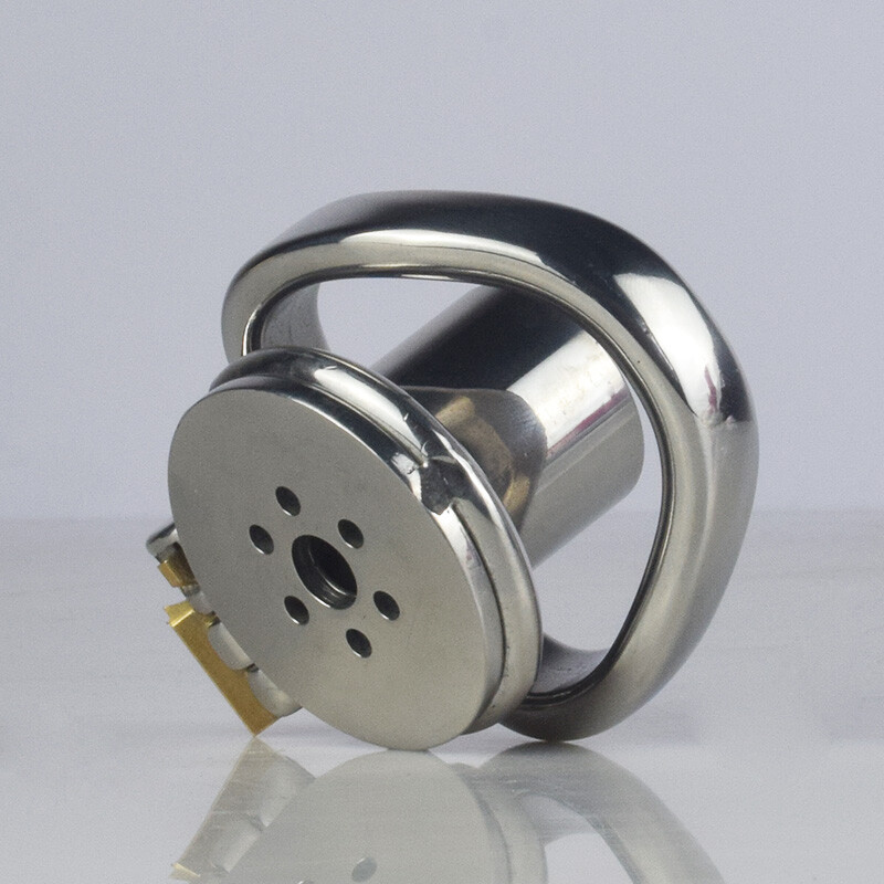 New Inverted Negative Lock Chastity Cage With Gear Stainless Steel For ...