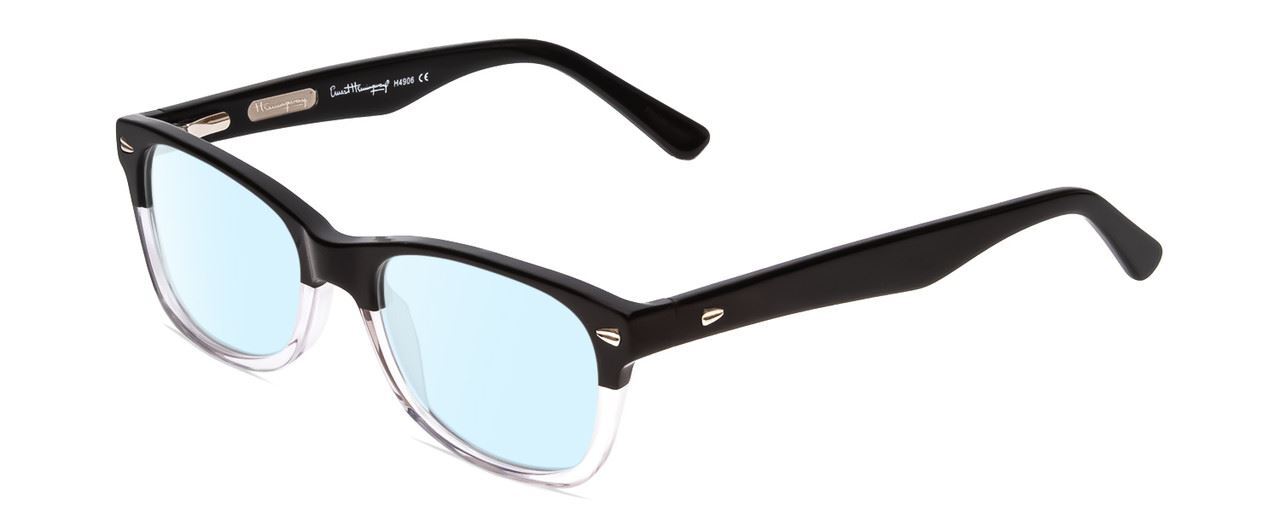 Ernest Hemingway H4906 Unisex Blue Light Blocking Cateye Glasses Black Clear Crystal 51mm Frame-image