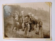 Vintage 1940 junge Männer Soldaten Gruppe männlicher Körperbau Sport Foto Gay Schnappschuss C