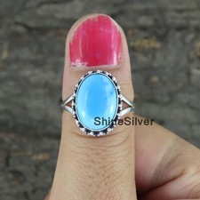 Natural Turquoise 925 Sterling Silver Boho Statement Designer Women Ring