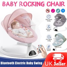 Bluetooth Electric Baby Swing Infant Music Cradle Bouncer Chair Rocker Remote UK