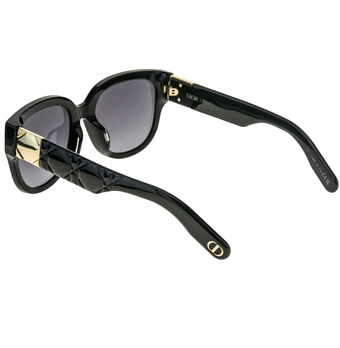 CHRISTIAN DIOR Lady 9522 Black Cannage Paris Logo R3F Sunglasses