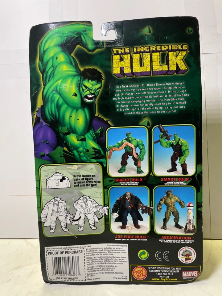 ToyBiz Marvel Incredible Hulk Joe Fixit w Quick Draw Action Figure 2004 Gray - Image 2 of 4